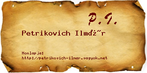 Petrikovich Ilmár névjegykártya